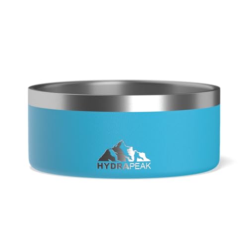 Hydrapeak Dog Bowl 8 Cup Sky - Non-Slip Stainless Steel Water and Food Dish for Large Dogs
