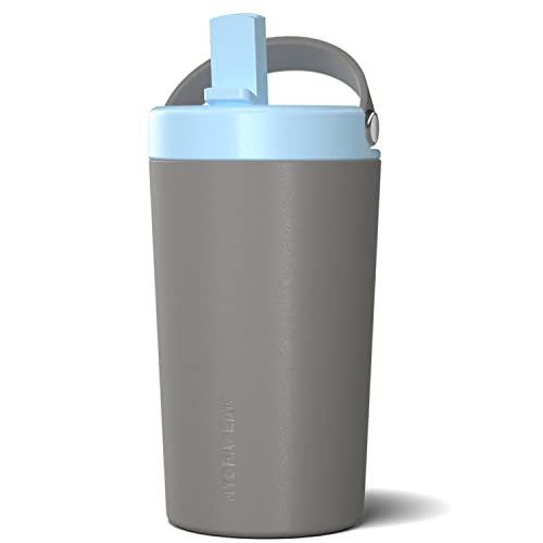 Hydrapeak Junior 14oz Kids Insulated Water Bottle - Straw Lid, Grey/Cloud