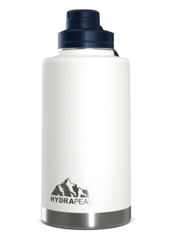 Hydrapeak 50oz Insulated Large Water Bottle - Leak Proof Stainless Steel Flask (White)