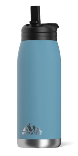 Hydrapeak Flow 32 oz Insulated Water Bottle with Straw Lid, Spring Lake – BPA-Free & Leakproof