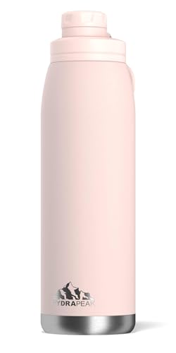 Hydrapeak 40 oz Insulated Water Bottle with Chug Lid - Seashell - Leak Proof Double Walled Stainless Steel
