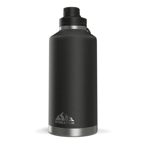 Hydrapeak 72 oz Insulated Water Bottle - Black, Half Gallon Jug