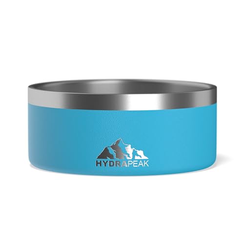 Hydrapeak Dog Bowl - Non-Slip Stainless Steel, Water and Food Dish, 32oz, 4 Cup, Sky for Small Dogs