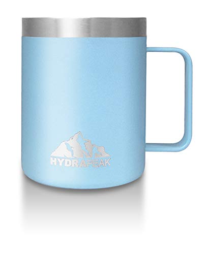 Hydrapeak 14oz Insulated Travel Mug with Splash-Proof Lid – Stainless Steel, Cloud