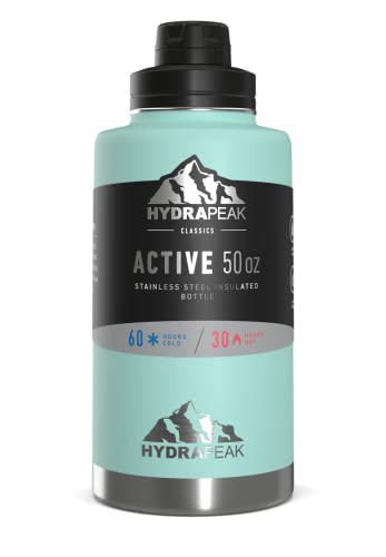 Hydrapeak 50oz Insulated Water Bottle Aqua - Leakproof Stainless Steel Flask
