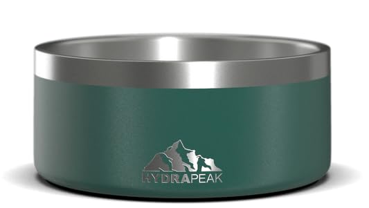 Hydrapeak Forest Dog Bowl – Non-Slip Stainless Steel, 64oz 8-Cup Water & Food Dish for Large Dogs