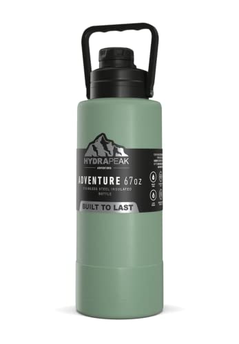 Hydrapeak Adventure 67oz Insulated Water Bottle - Sage Green Half Gallon Canteen
