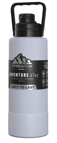 Hydrapeak Adventure 67oz Insulated Water Bottle - Iceberg White Half Gallon Canteen
