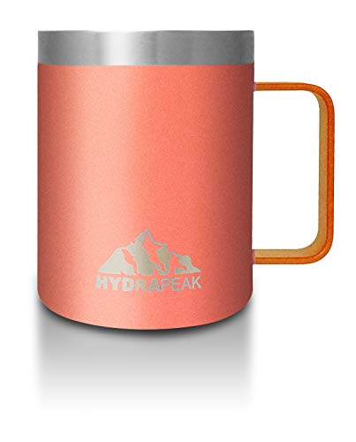 Hydrapeak 14oz Insulated Coffee Mug Living Coral - Stainless Steel Travel Mug with Splash Proof Lid