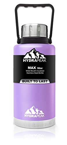 Hydrapeak 50oz Insulated Water Bottle Lilac - Double Wall Stainless Steel with Chug Lid