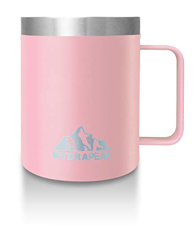Hydrapeak 14oz Insulated Travel Mug Pink - Double Wall Stainless Steel with Splash-Proof Lid