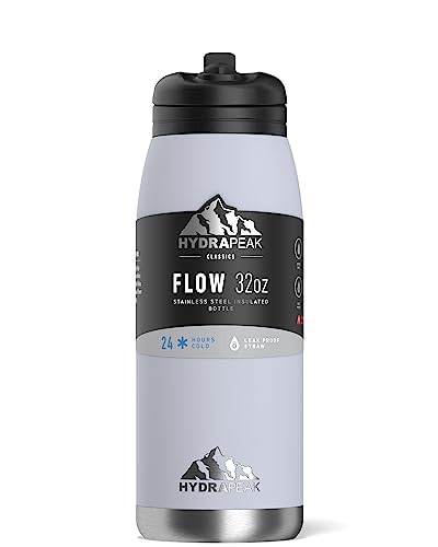 Hydrapeak Flow 32oz Insulated Water Bottle with Straw Lid – Iceberg, Stainless Steel, Leak-Proof
