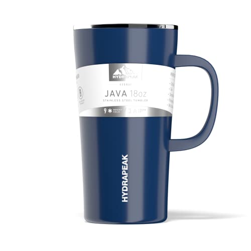 Hydrapeak Java 18oz Insulated Coffee Mug Cobalt - Stainless Steel with Leak-Proof Lid