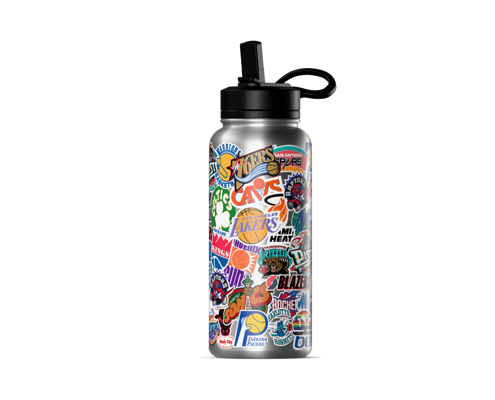 Hydrapeak NBA 32oz All Team Sticker Print Water Bottle with Straw Lid