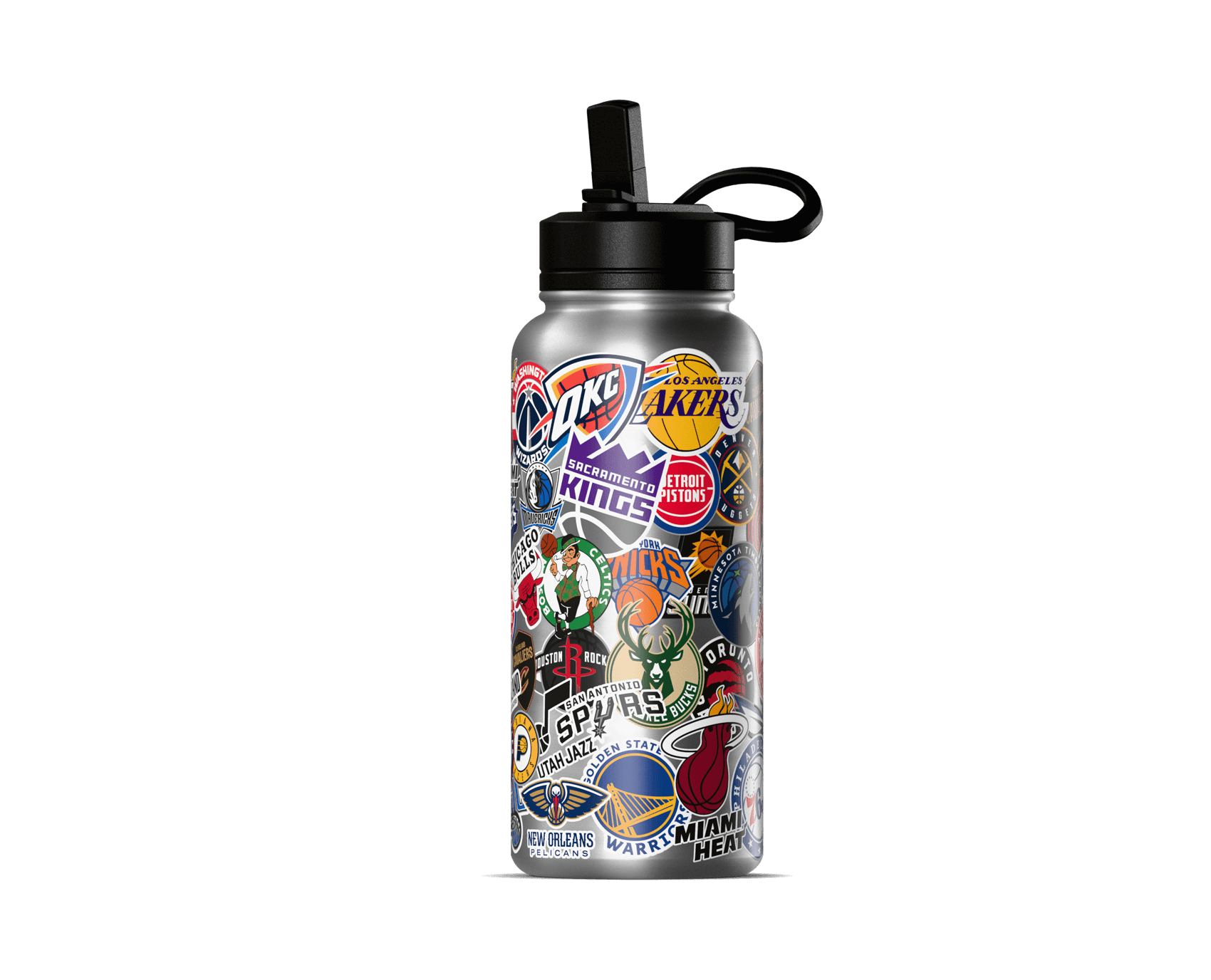 Hydrapeak NBA 32oz All Team Sticker Print Water Bottle with Straw Lid