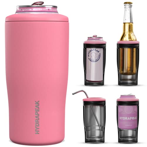 Hydrapeak Bubblegum 4-in-1 Can Cooler – Pink Universal Drink Cooler for Any 12 oz Can