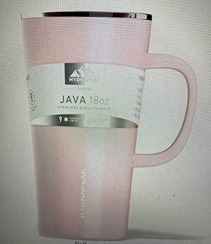 Hydrapeak 18oz Java Insulated Coffee Mug with Handle - Stainless Steel Travel Tumbler, Leak-Proof, Blush