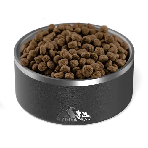 Hydrapeak Dog Bowl – Non-Slip Stainless Steel Water and Food Dish | 8 Cup Black