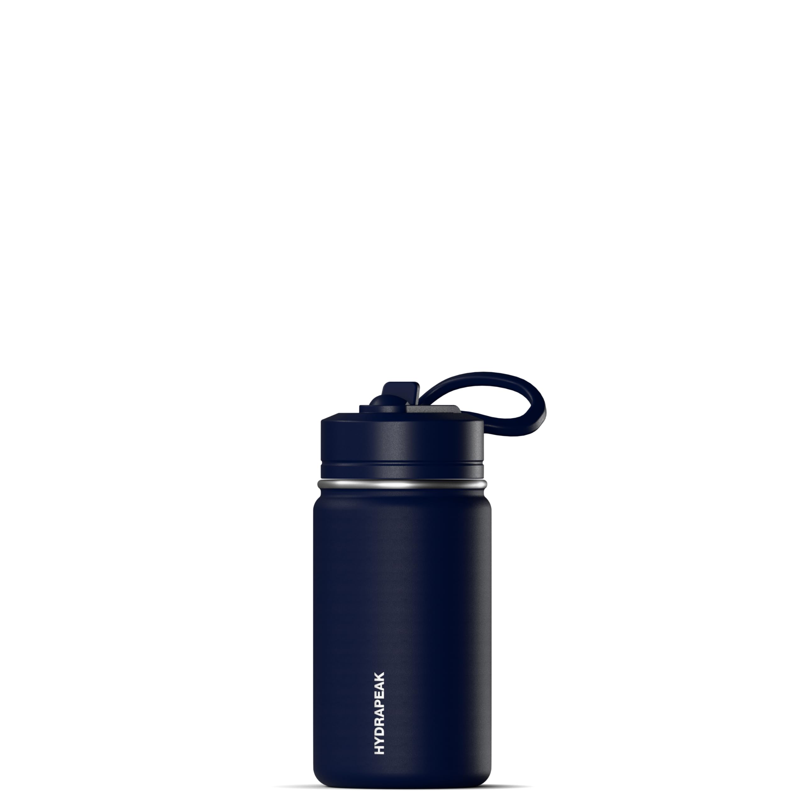 Hydrapeak Mini 14oz Stainless Steel Water Bottle with Straw Lid - Navy (Lifetime Warranty)