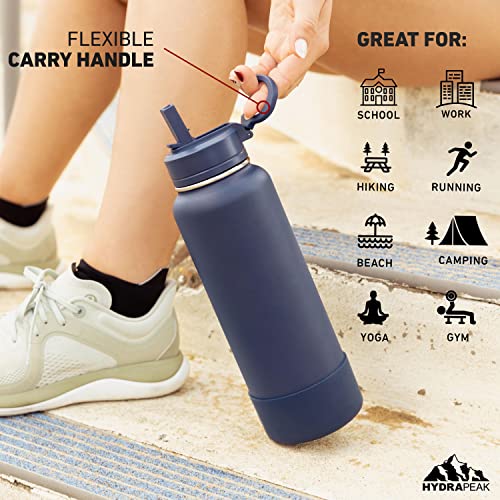 Hydrapeak 26oz Sport Insulated Water Bottle with Chug Lid – Modern Cream, Leak-Proof Stainless Steel