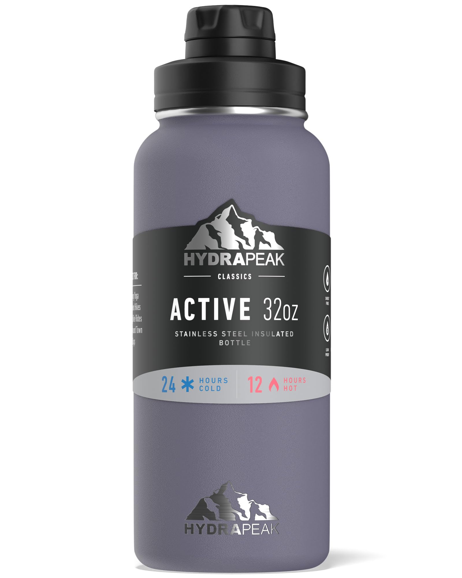 Hydrapeak 32oz Insulated Water Bottle with Chug Lid - Active Collection - Plum