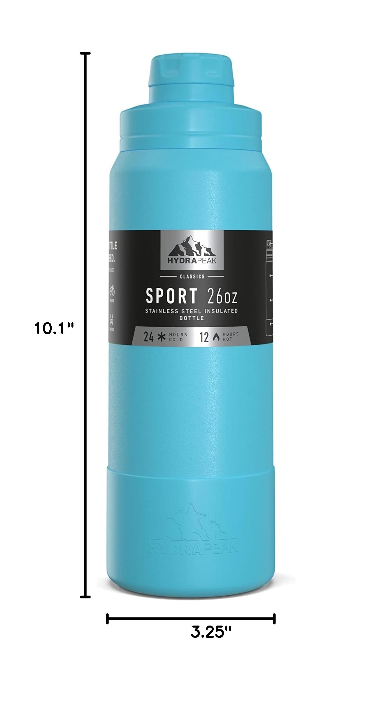 Hydrapeak 26oz Sport Insulated Water Bottle - Belize Chug Lid, Leak Proof, Cupholder Friendly