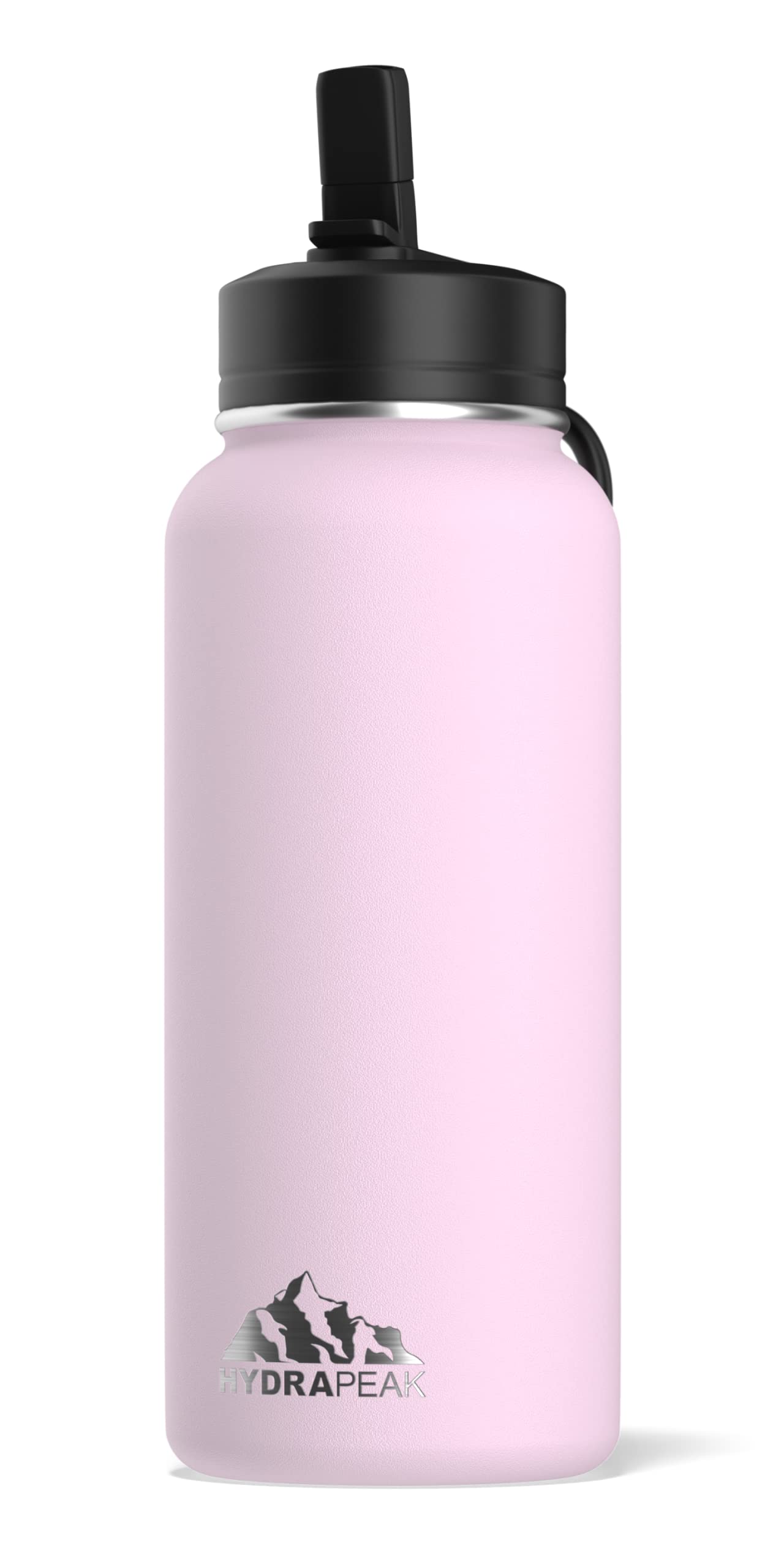 Hydrapeak 32oz Insulated Water Bottle with Straw Lid – Reusable Leak-Proof, Blush