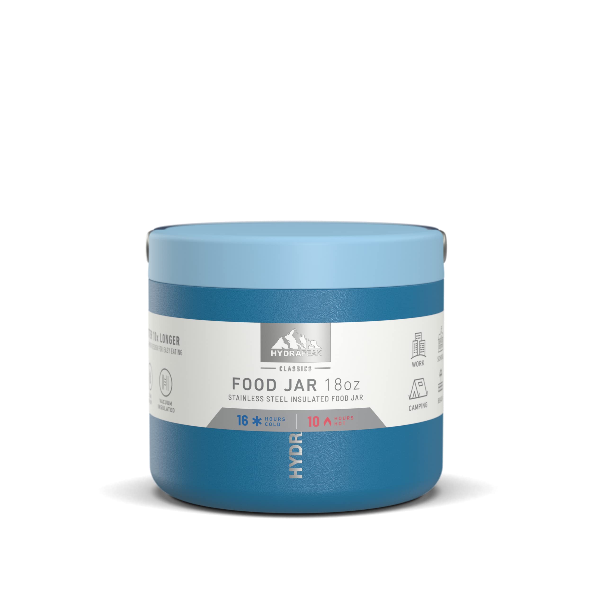Hydrapeak 18oz Stainless Steel Vacuum Insulated Food Jar - Hot Food 10 Hours, Cold Food 16 Hours, Wide Mouth