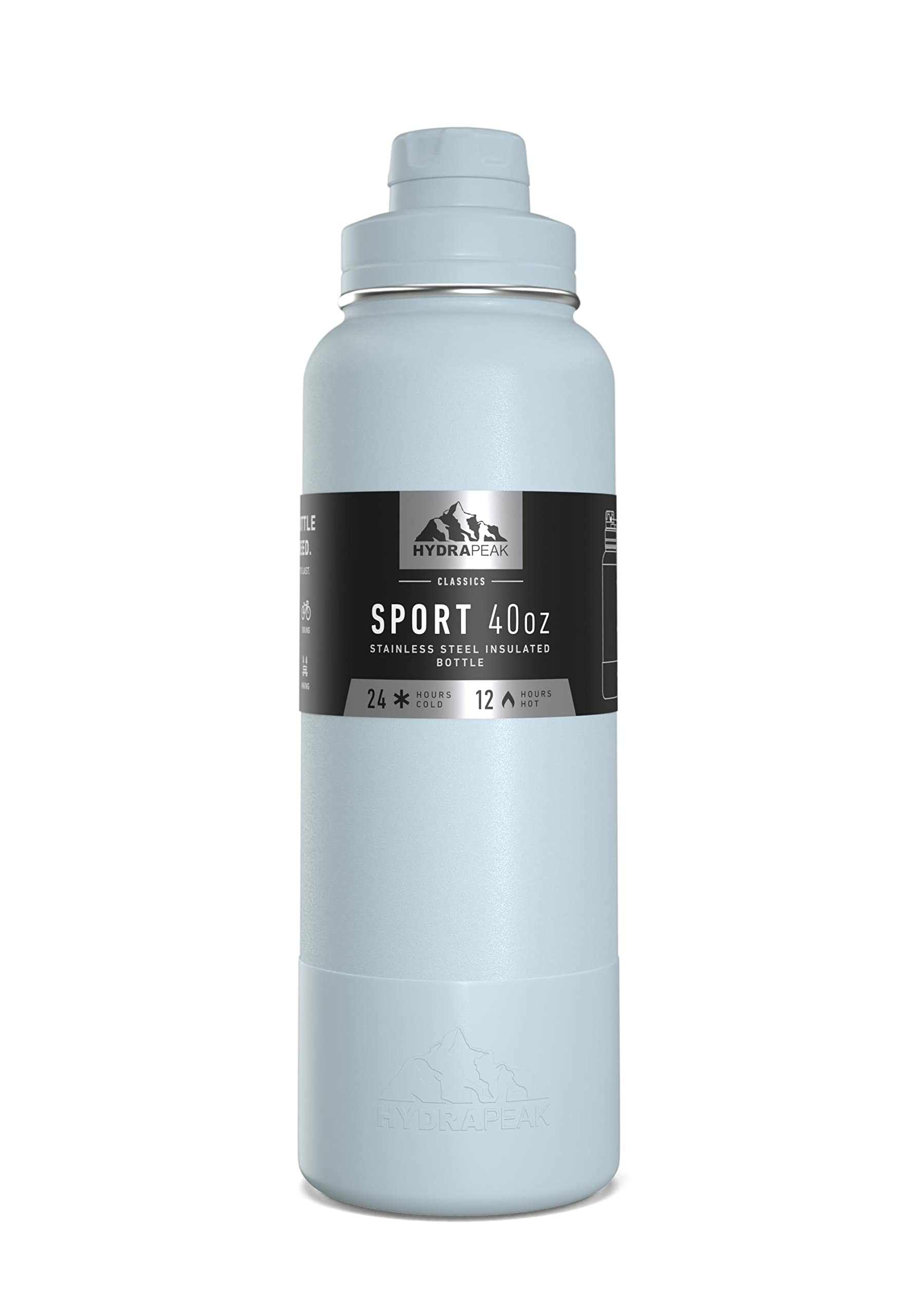 Hydrapeak Sport 40oz Insulated Water Bottle with Chug Lid – Powder Blue