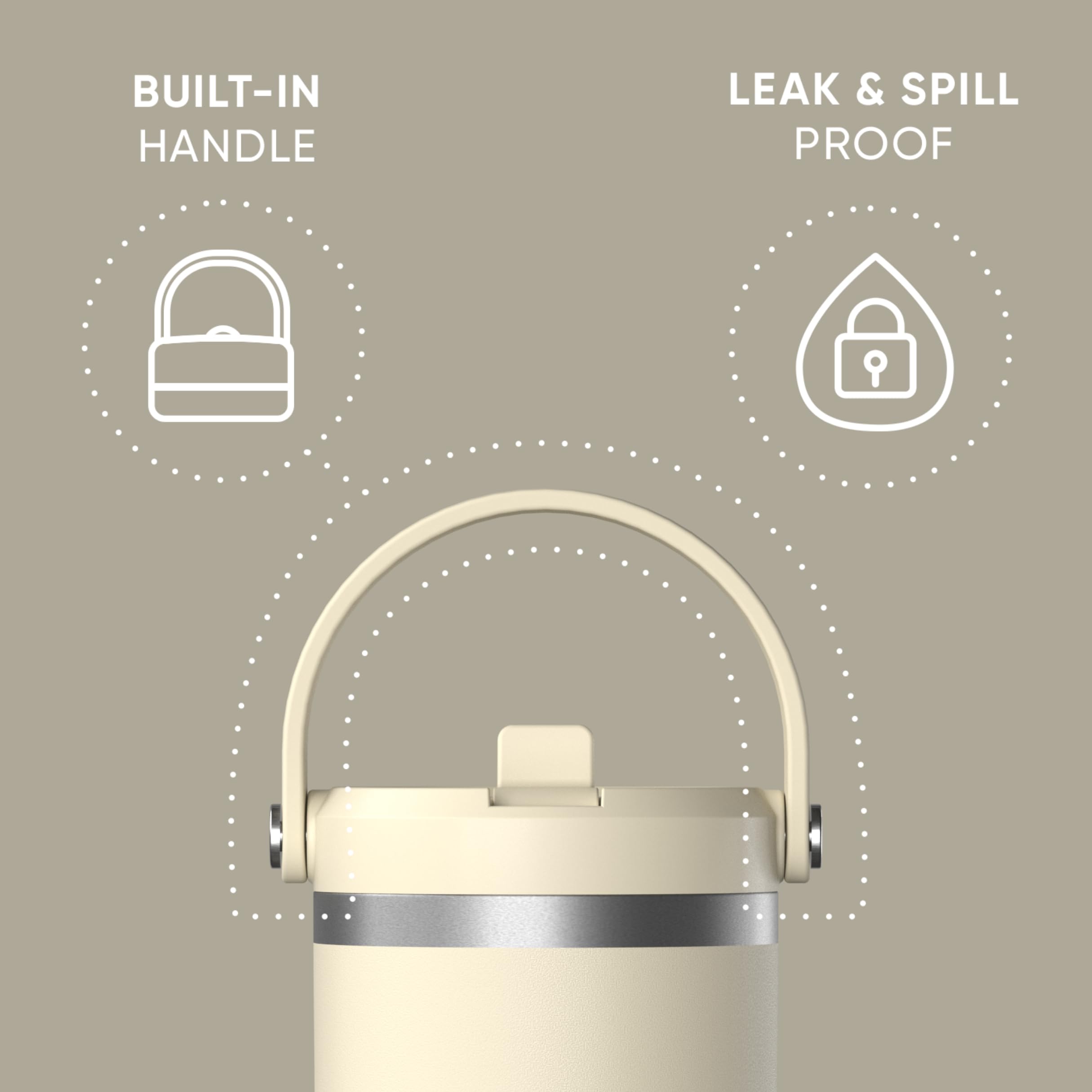 Hydrapeak Nomad 32 oz Tumbler with Handle - Modern Cream Insulated Cup