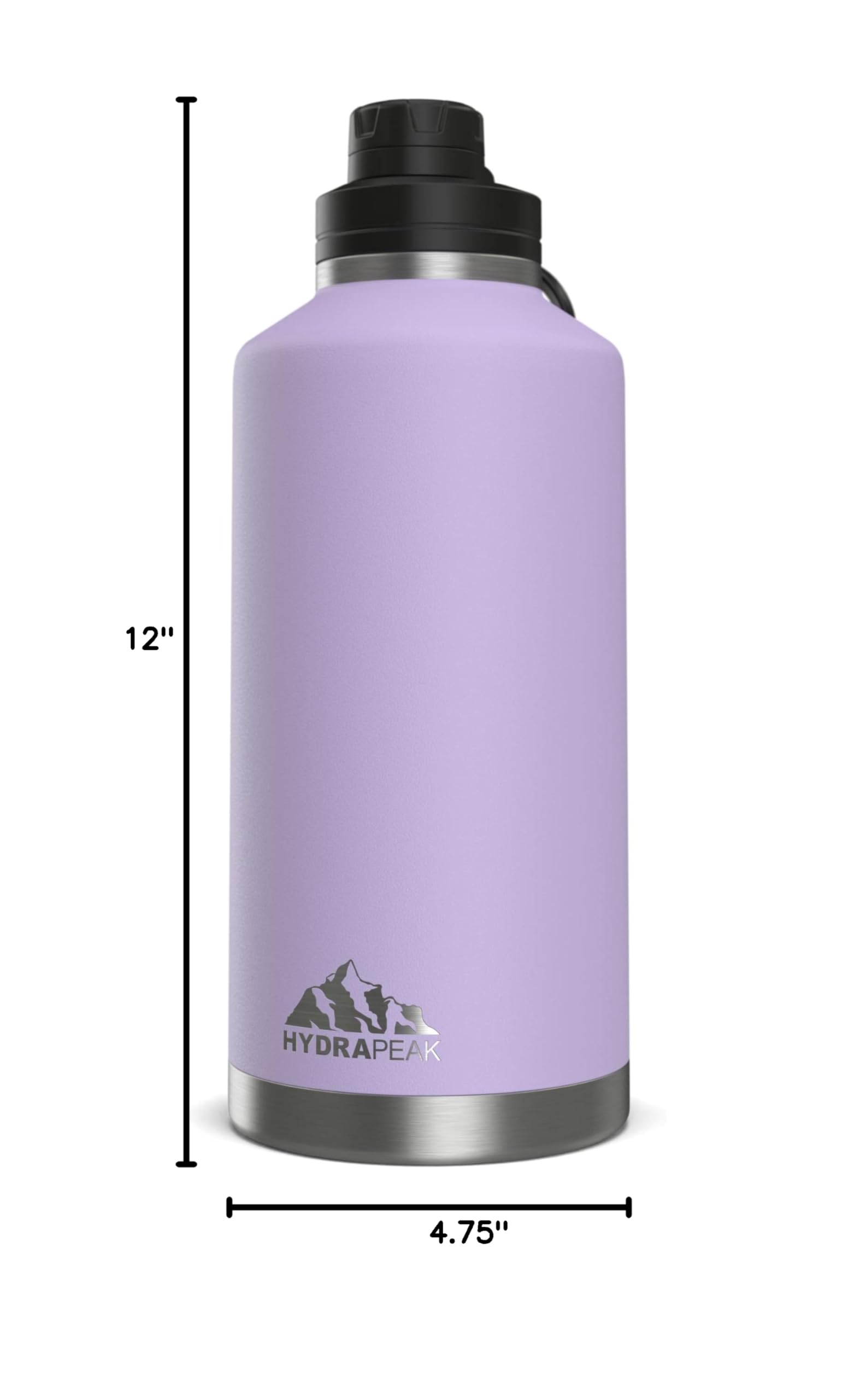 Hydrapeak 72 oz Insulated Water Bottle - Lavender, Leak-Proof Half Gallon Jug