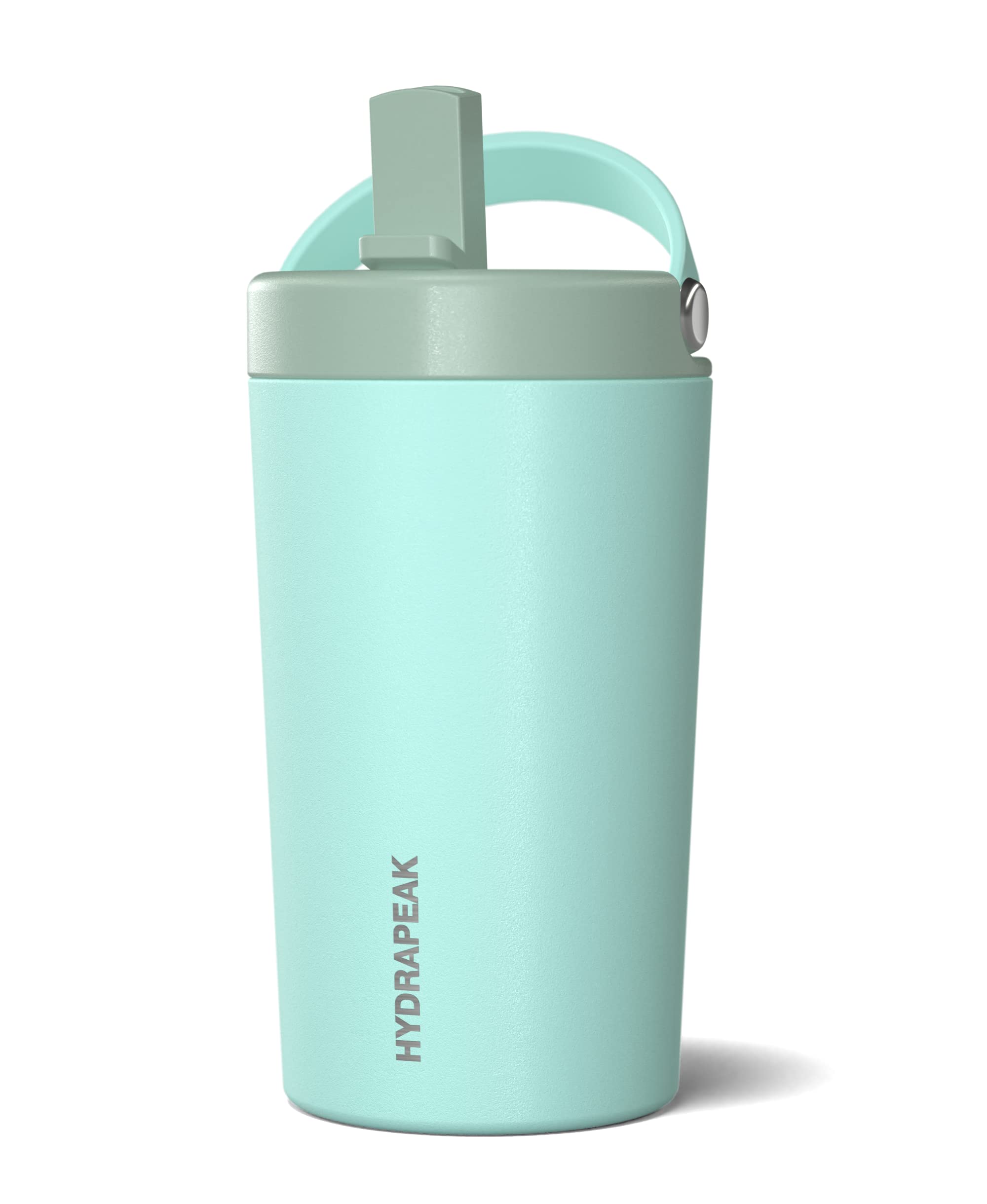 Hydrapeak Junior 14oz Insulated Kids Water Bottle - Aqua/Teal, Leak-Proof Straw Lid
