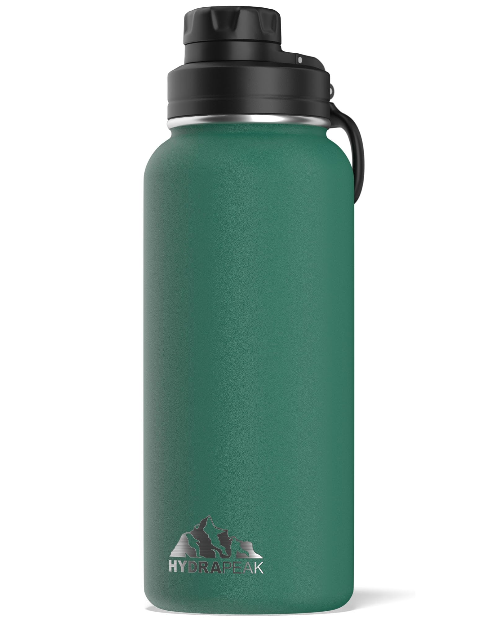 Hydrapeak Active 32oz Insulated Water Bottle - Forest Green with Chug Lid and Handle