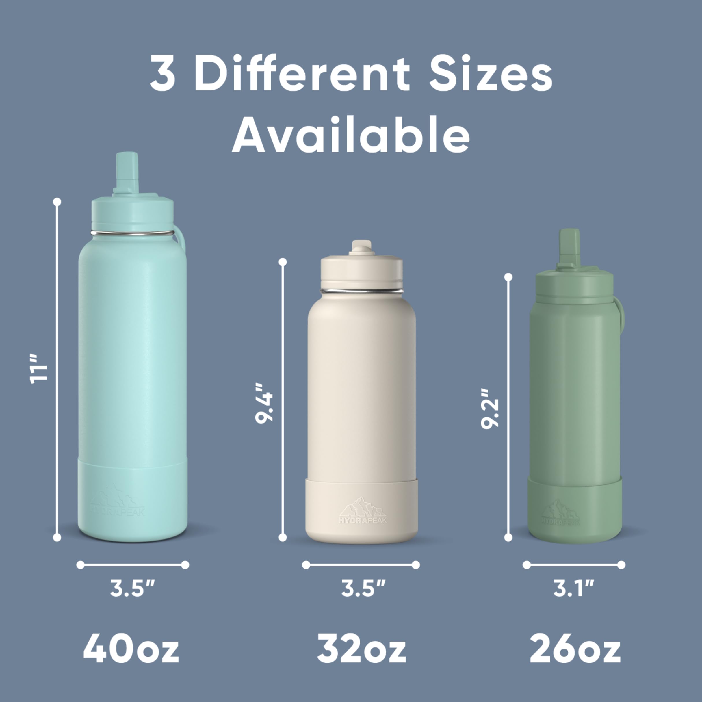 Hydrapeak 32oz Sport Insulated Water Bottle with Straw Lid - Modern Blue (24h Cold)