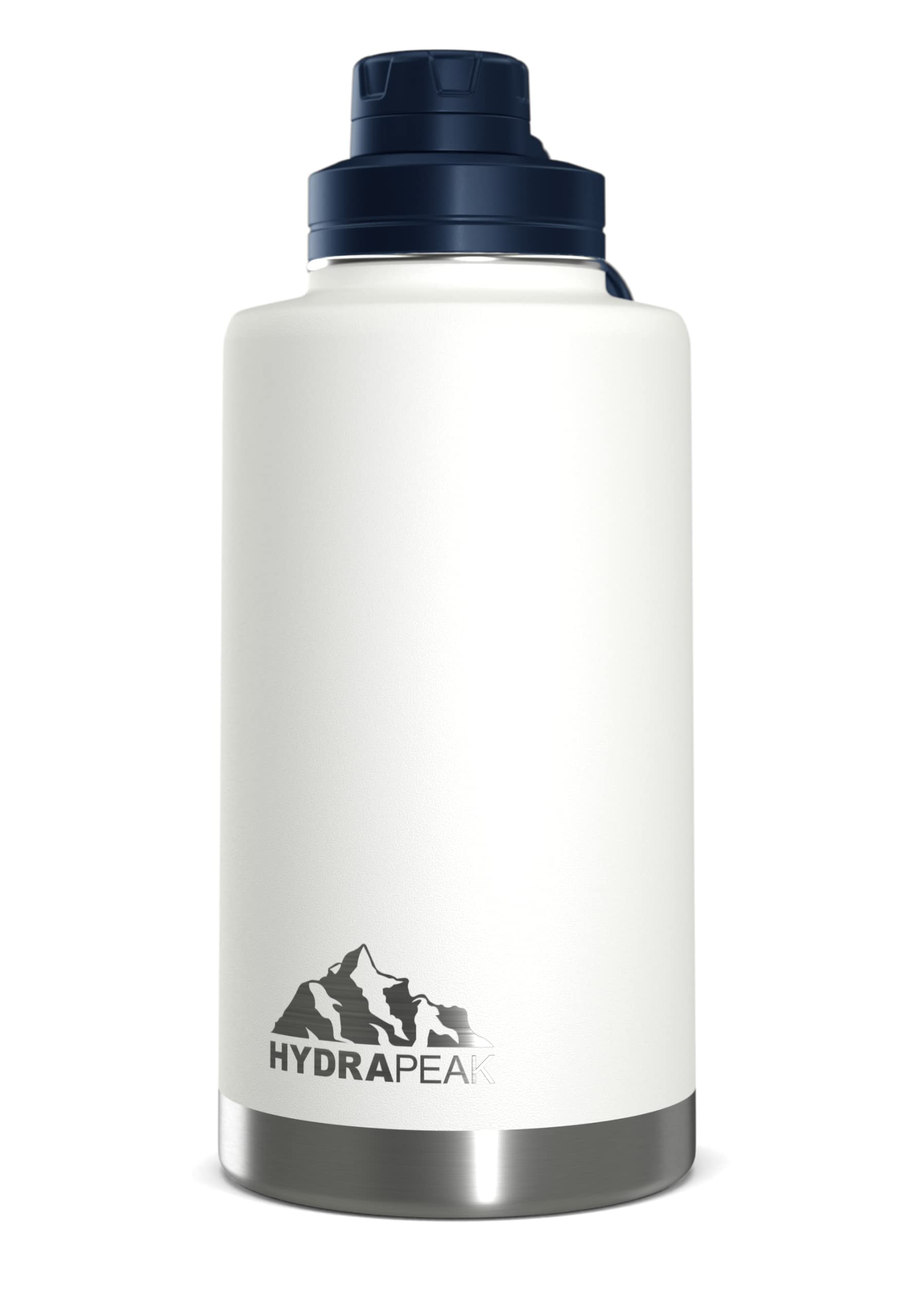 Hydrapeak 50oz Insulated Large Water Bottle - Leak Proof Stainless Steel Flask (White)