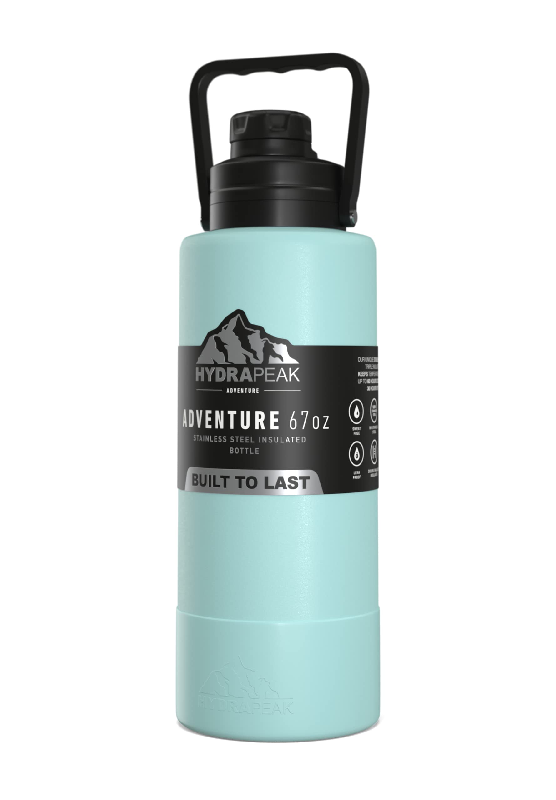 Hydrapeak Adventure 67oz Insulated Water Bottle - Alpine Green Half Gallon Canteen