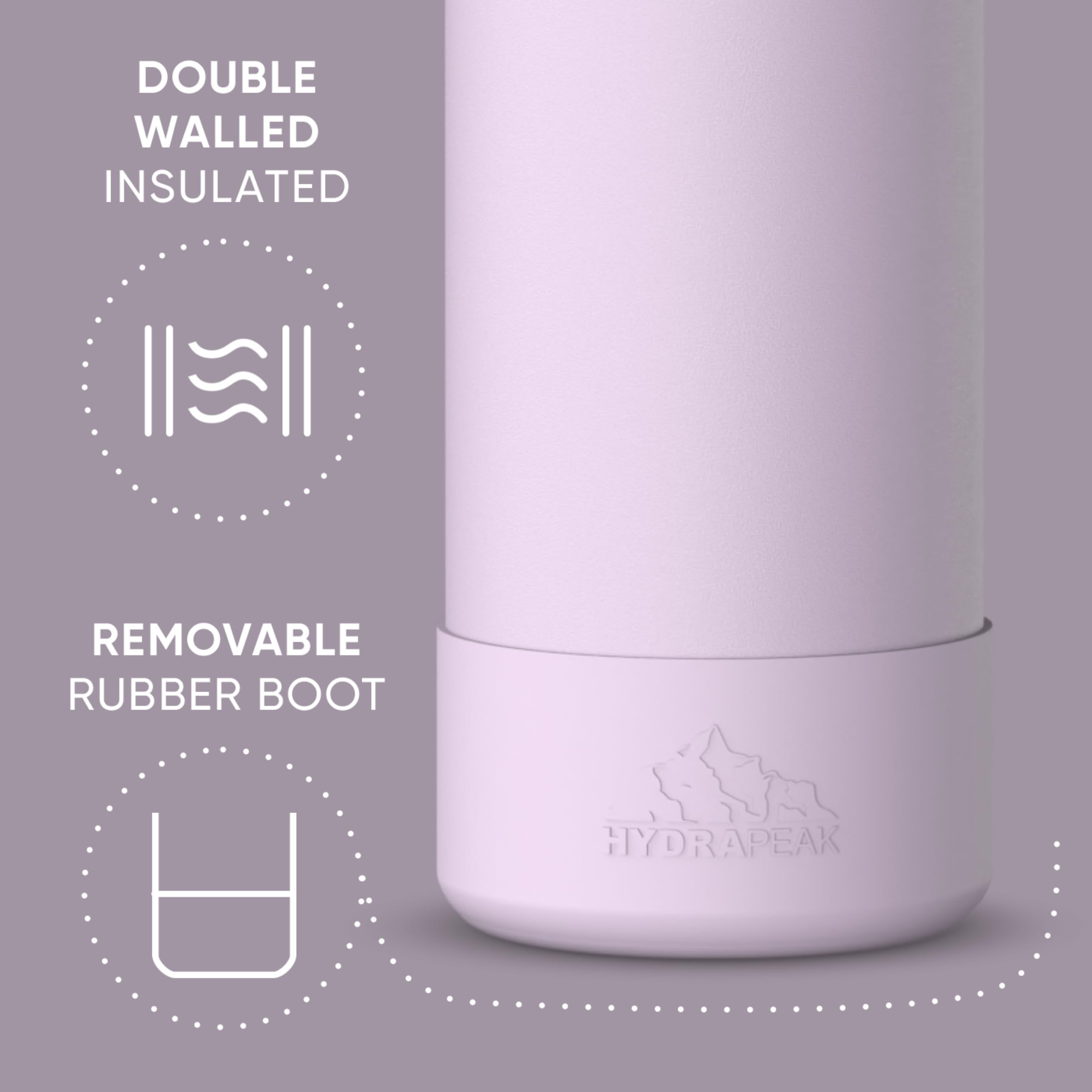 Hydrapeak 26oz Sport Insulated Water Bottle with Chug Lid - Leak & Spill Proof, Premium Stainless Steel, Blush
