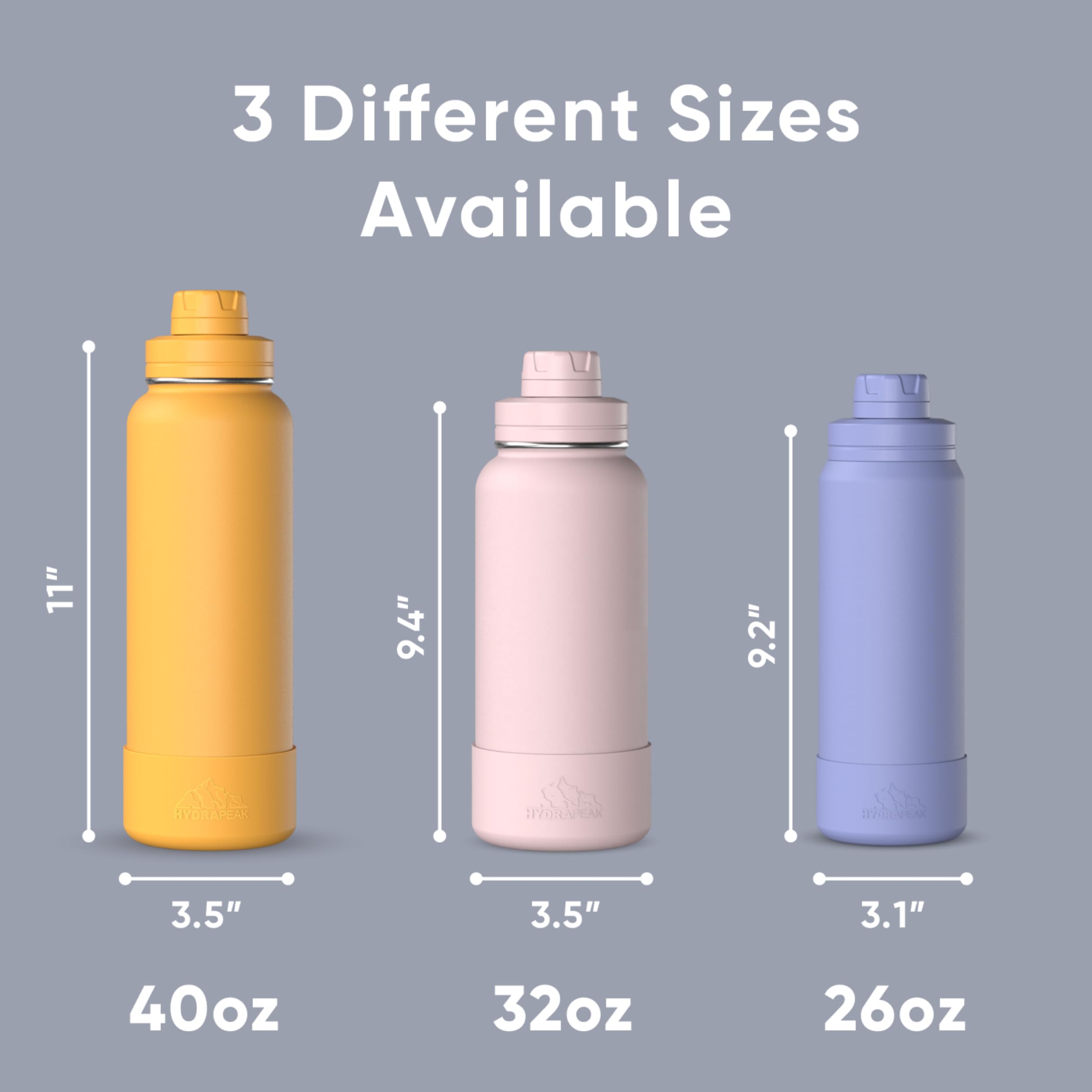 Hydrapeak 26oz Sport Water Bottle Ice - Insulated Stainless Steel with Chug Lid