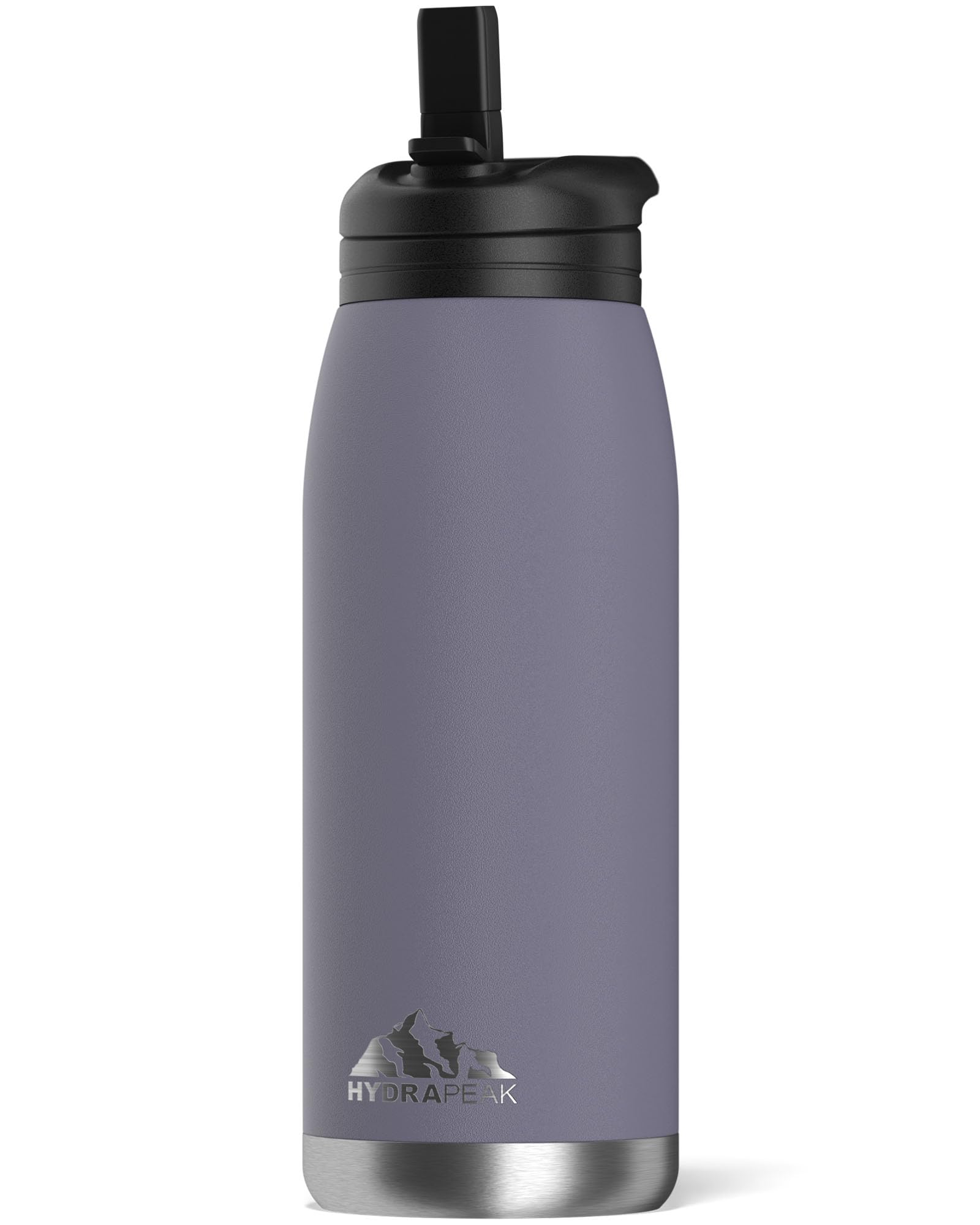 Hydrapeak Flow 32oz Insulated Water Bottle with Straw Lid - Plum, Stainless Steel, BPA-Free Leak-Proof