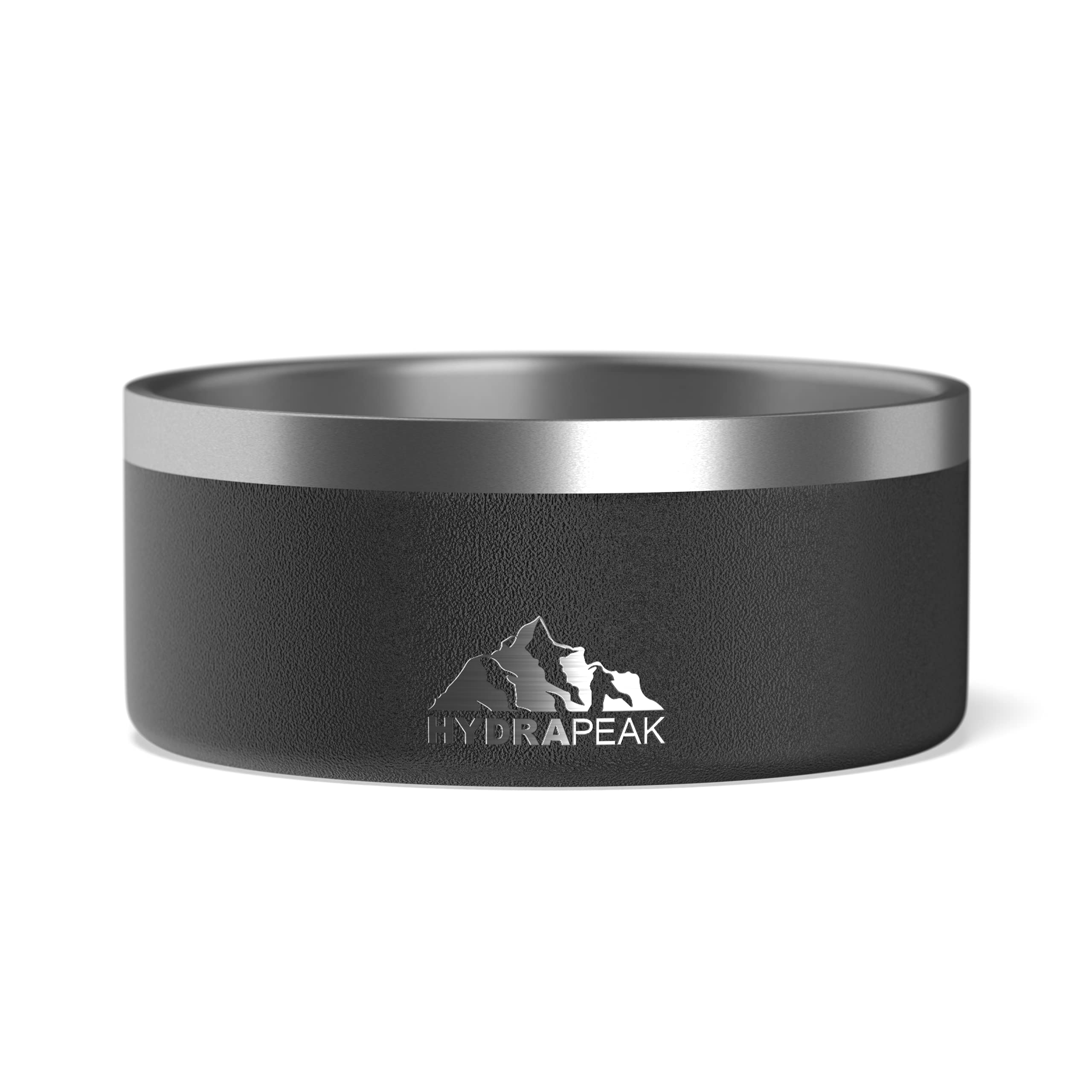 Hydrapeak Dog Bowl 4 Cup - Non-Slip Stainless Steel, Insulated Water and Food Dish for Small Dogs, Black