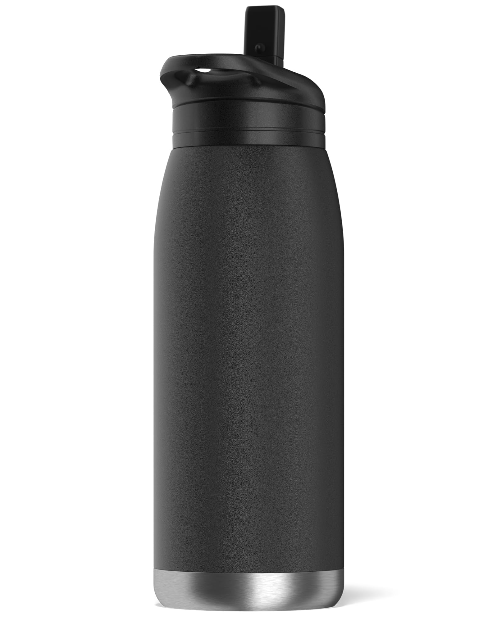 Hydrapeak Flow 32oz Insulated Water Bottle with Straw Lid - Black, BPA-Free, Leak-Proof