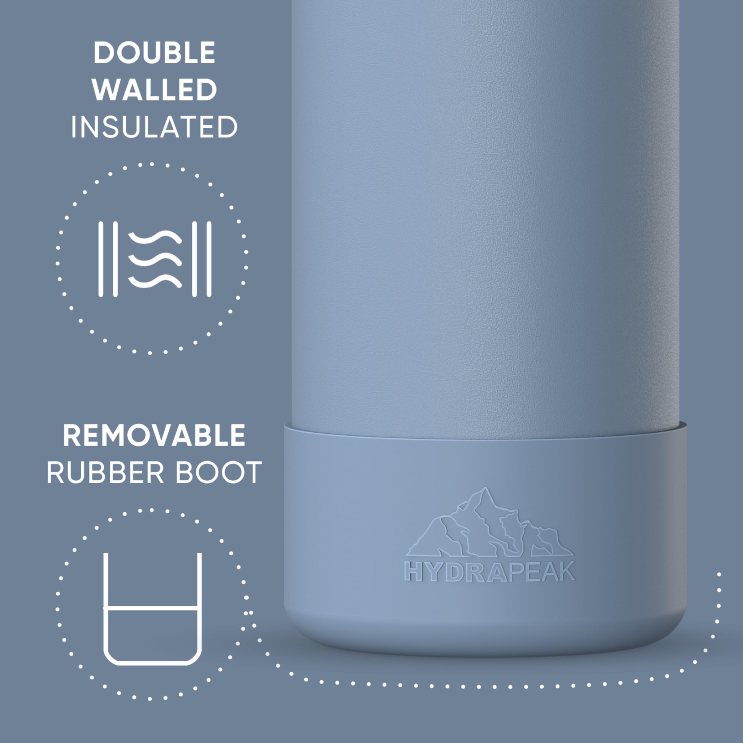 Hydrapeak 32oz Sport Insulated Water Bottle with Straw Lid - Modern Blue (24h Cold)
