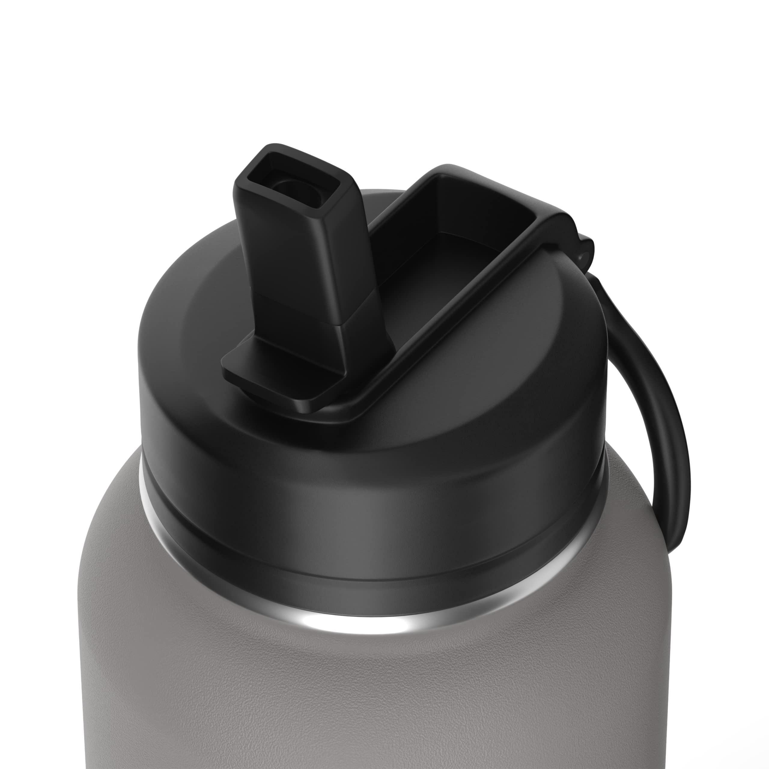 Hydrapeak 32oz Insulated Water Bottle with Straw Lid - Grey, Double Wall Stainless Steel