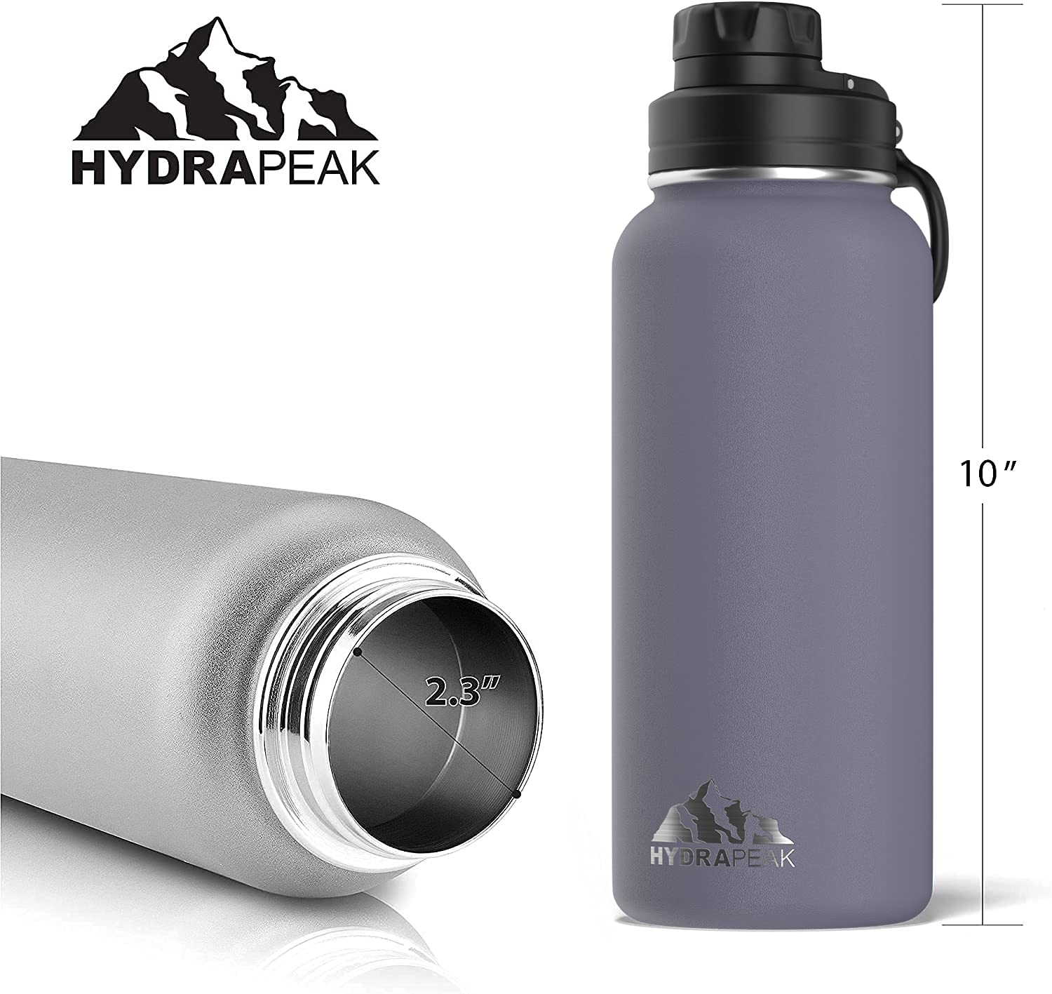 Hydrapeak 32oz Insulated Water Bottle with Chug Lid - Active Collection - Plum