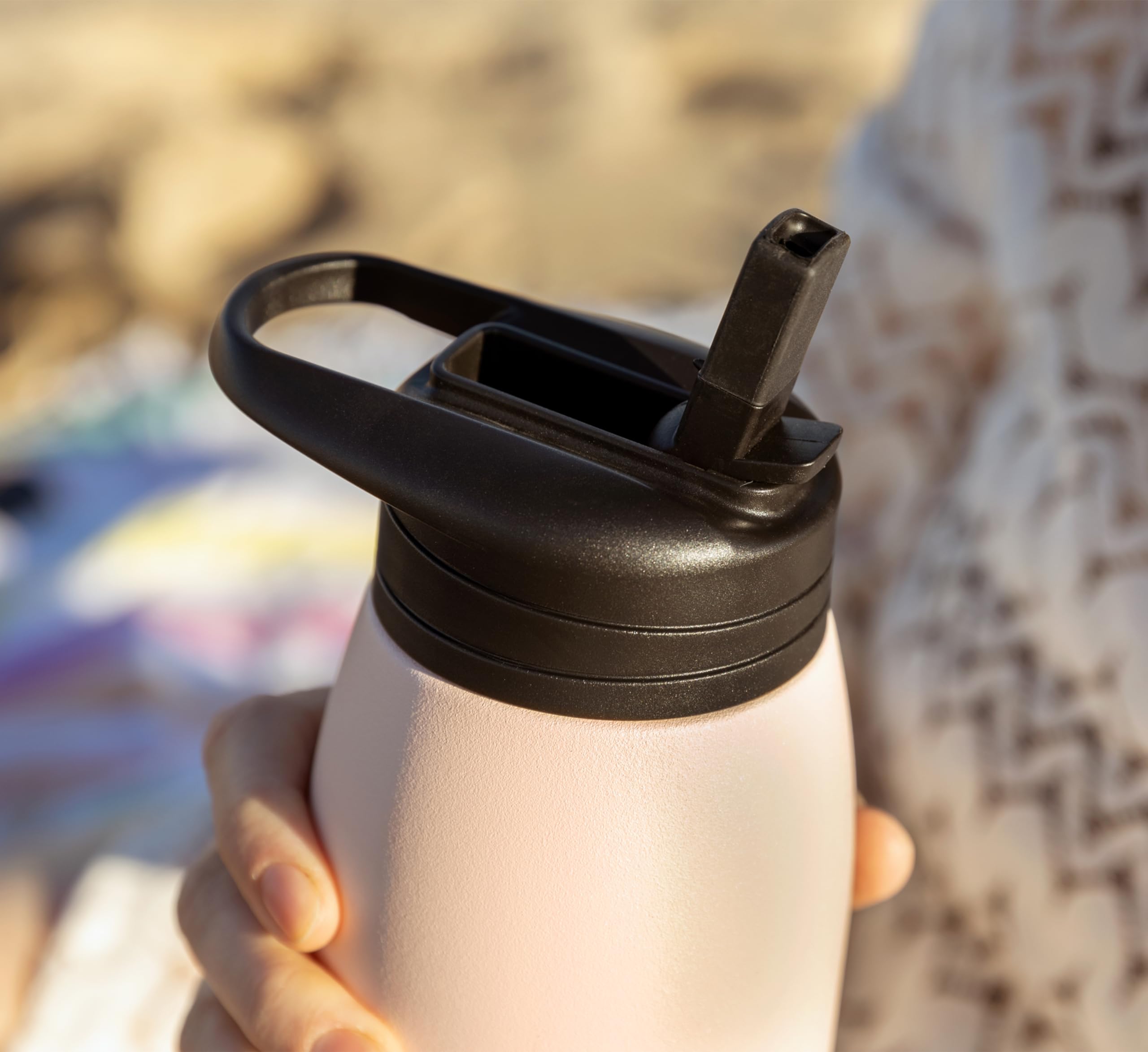 Hydrapeak Flow 32oz Insulated Water Bottle with Straw Lid, Seashell