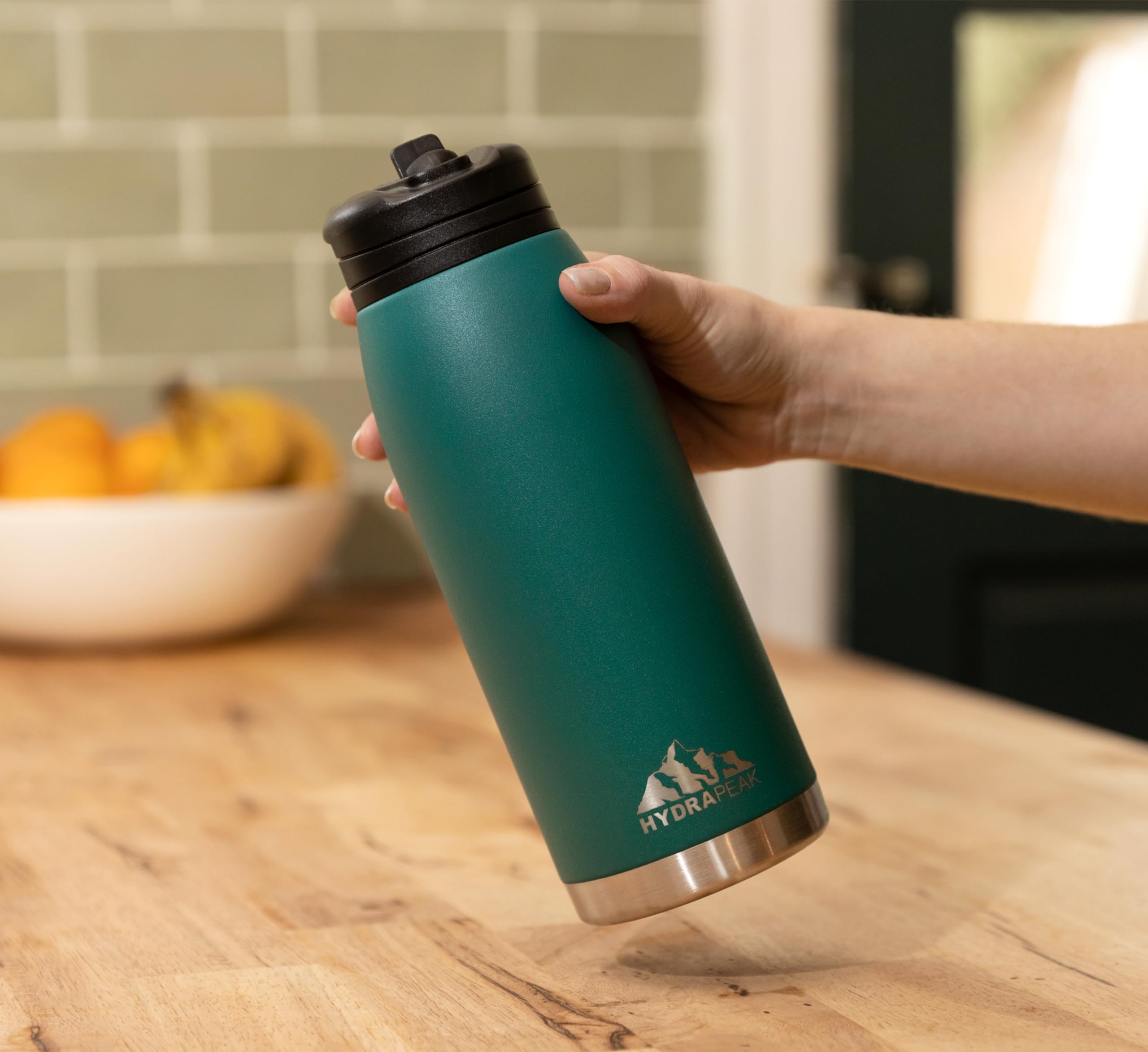Hydrapeak Flow 32oz Insulated Water Bottle with Straw Lid, Seashell