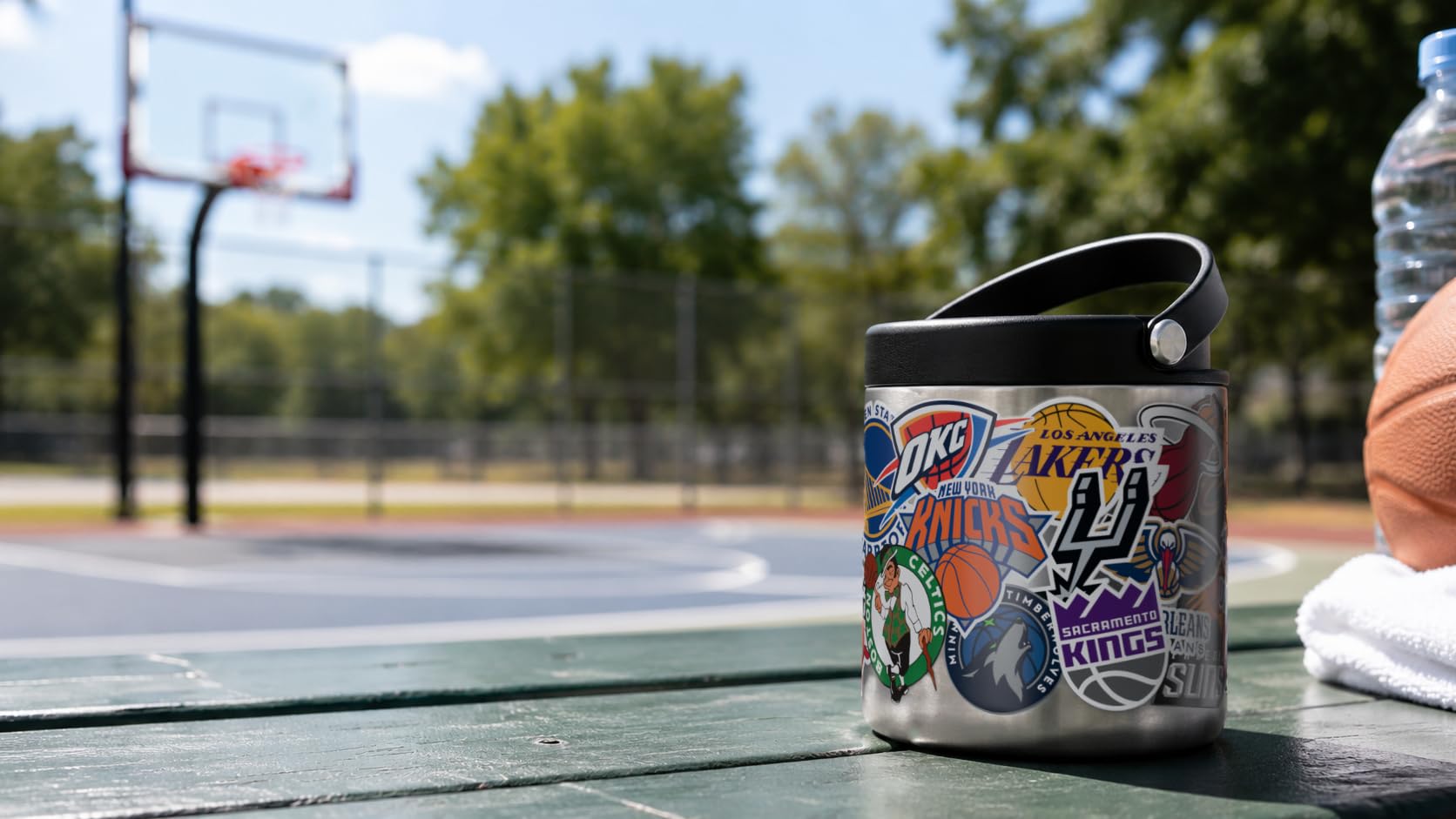 Hydrapeak NBA Officially Licensed 25oz Insulated Food Jar with All-Team Logo Print - Stainless Steel