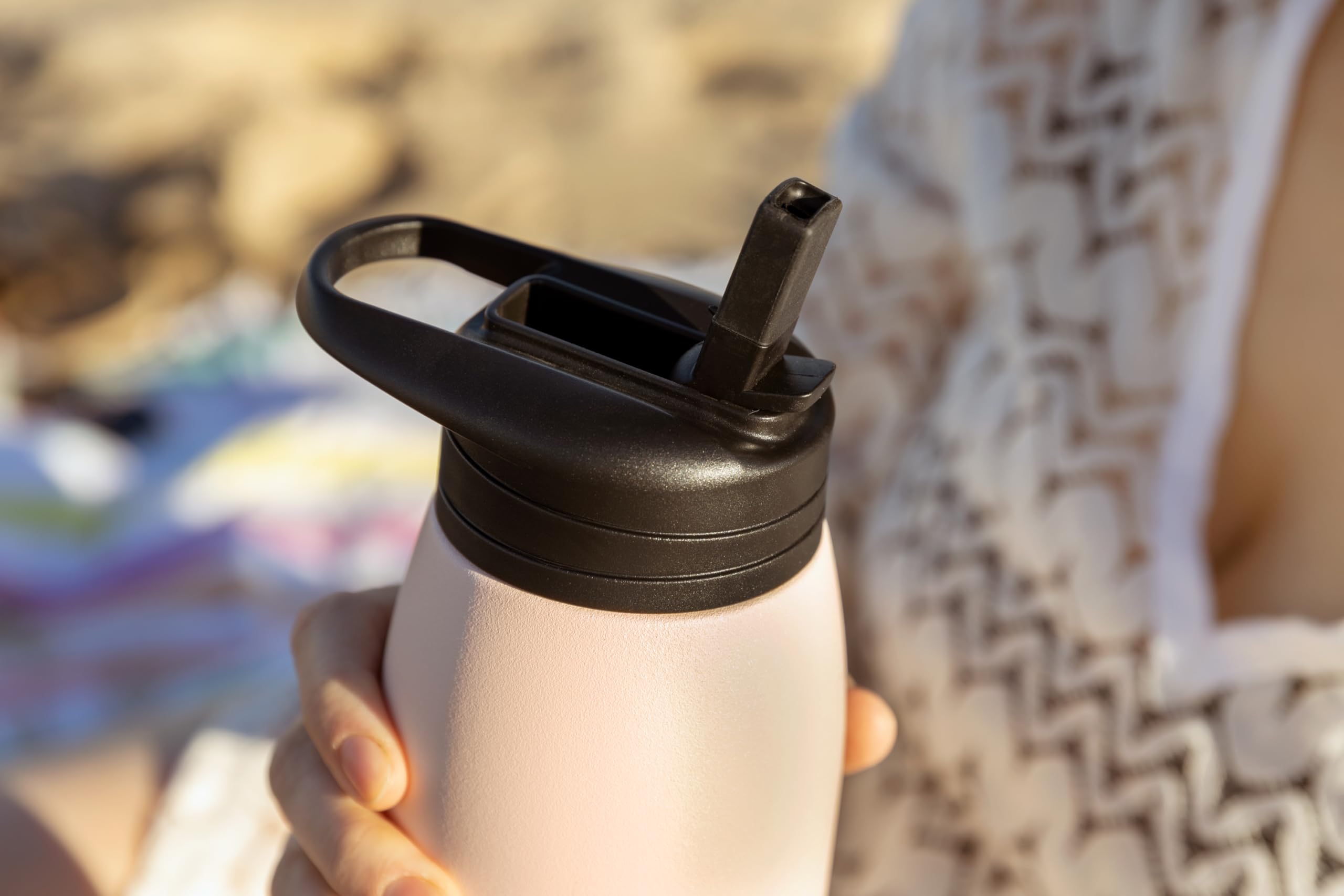 Hydrapeak Flow 32oz Insulated Water Bottle - Ocean Blue, Leak-Proof Stainless Steel with Straw Lid and Handle