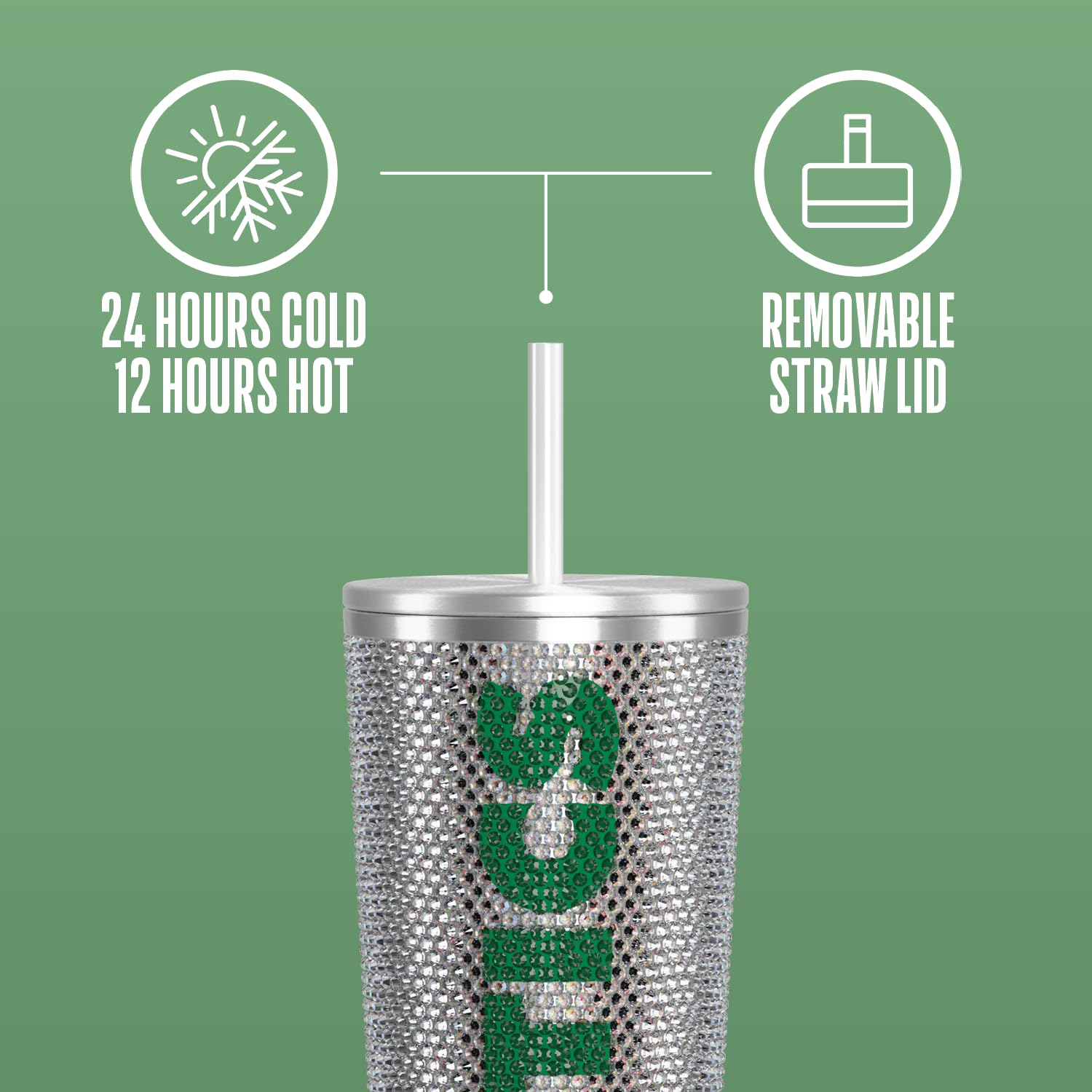 Hydrapeak Boston Celtics 2024 NBA Champions 25oz Rhinestone Bling Tumbler