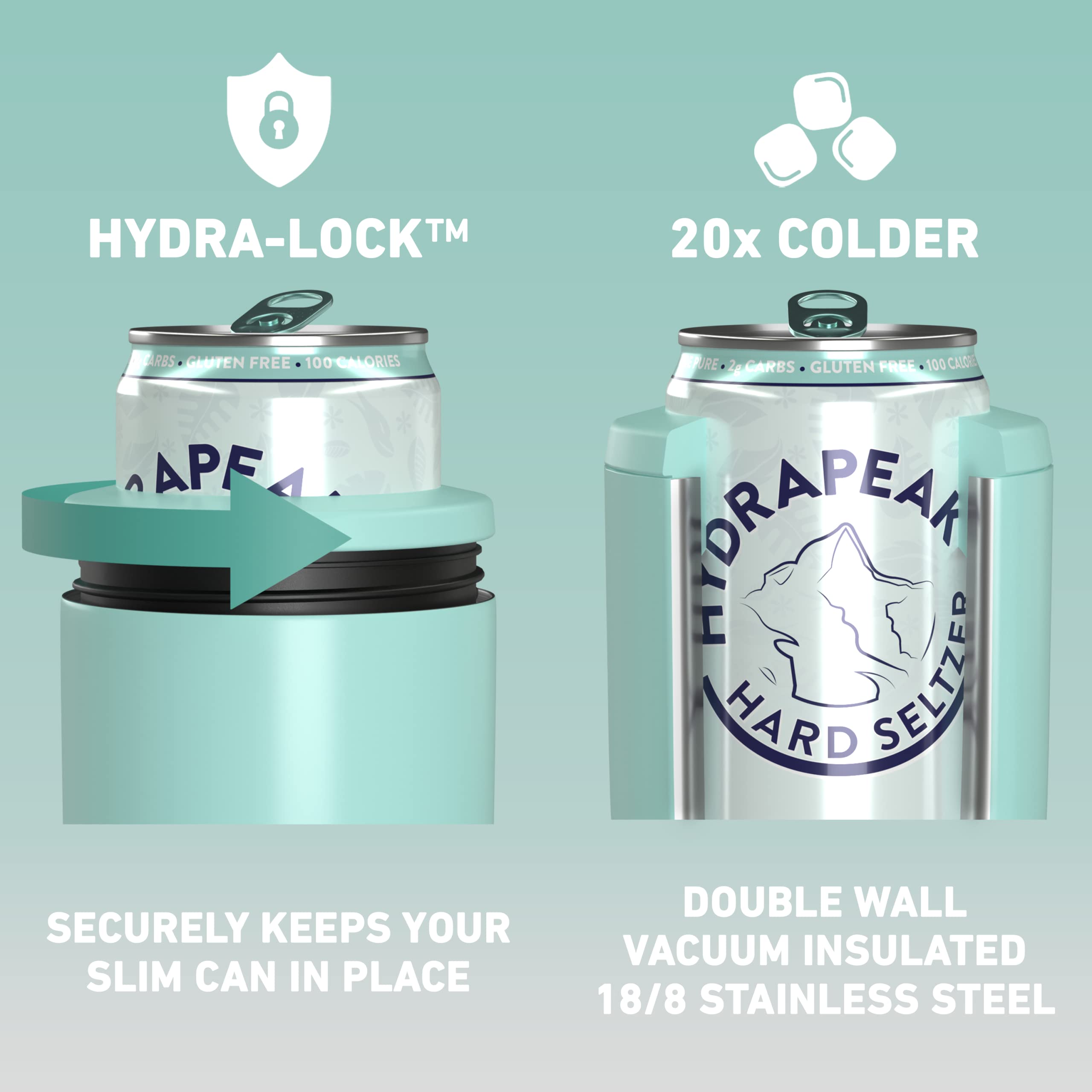 Hydrapeak Aqua Gloss 4-in-1 Can Cooler – Multi-Format Insulated Drinkware